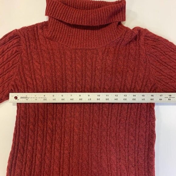 Olivia Sky Women's Cable Knit Key Hole Turtleneck in Heather Burg Sz S NWT - Picture 9 of 11